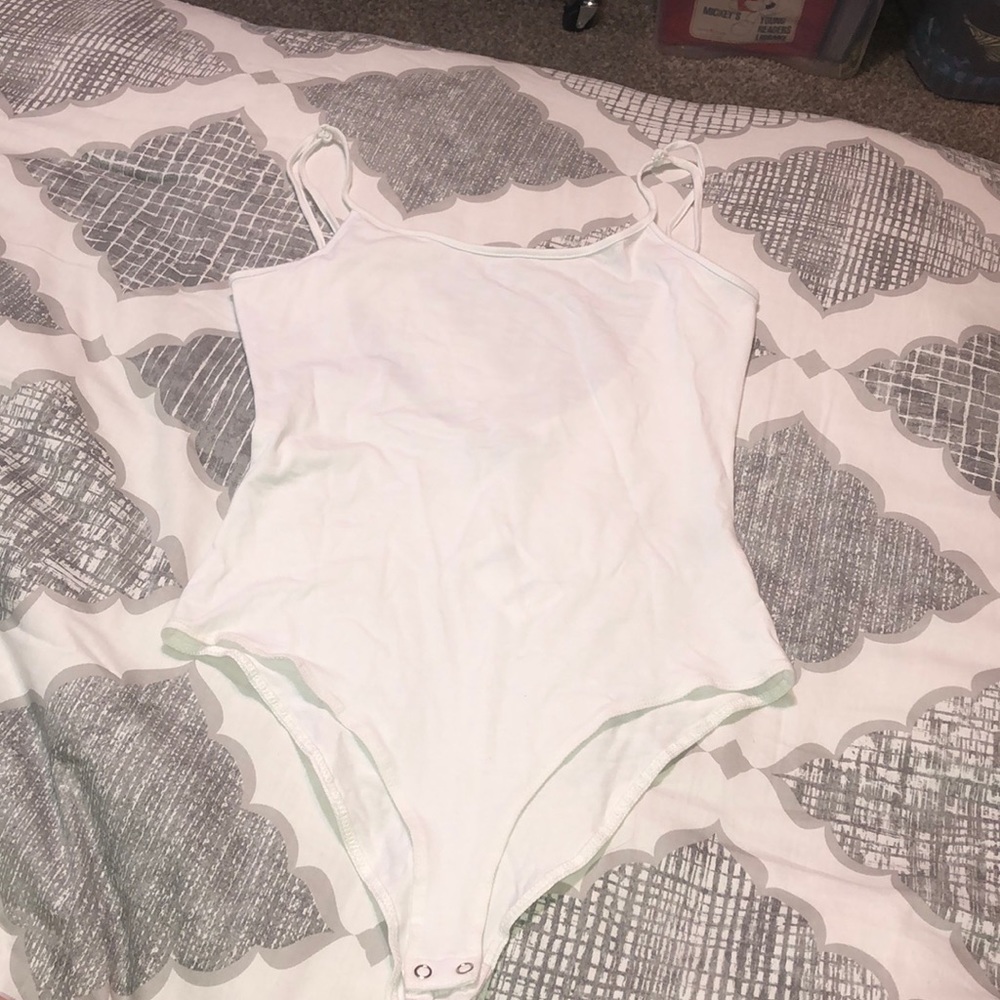 White body suit with low back